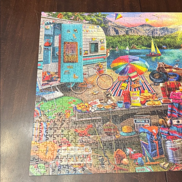 Buffalo Aimee Stewart The Family Campsite Puzzle. 1000 pieces.  Complete/ poster - Picture 5 of 7